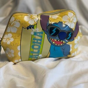 Stitch Disney Danielle Nicole Makeup Bag Yellow Canvas with Vinyl Detail